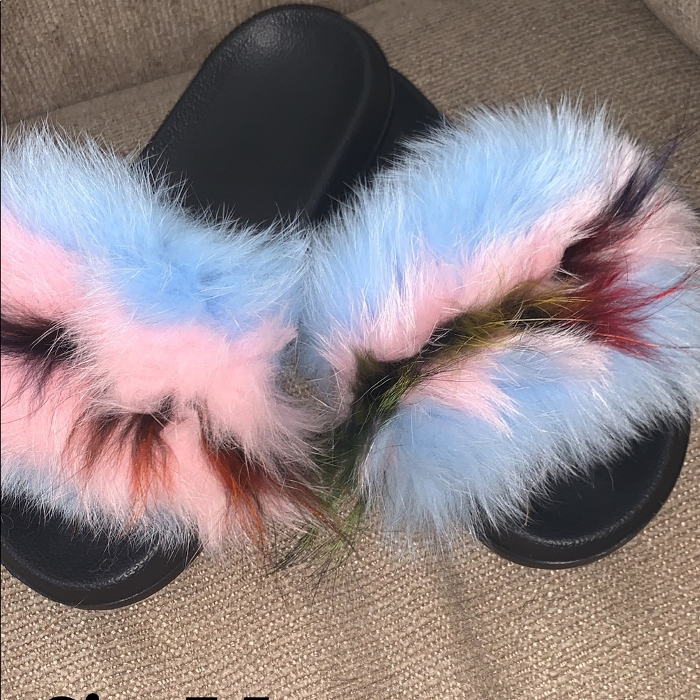 Electric blue slides
